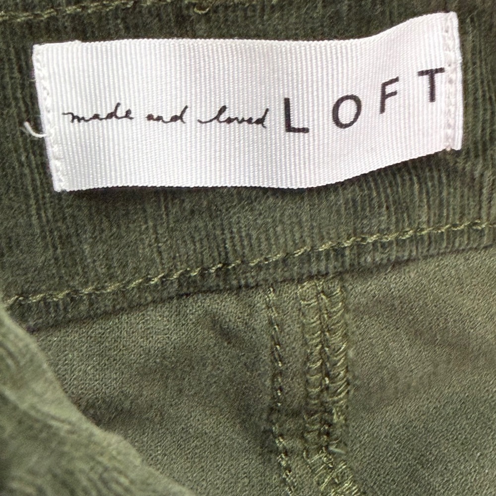 LOFT Corduroy Pants Womens 28/6 Olive Green The Skinny High Rise Stretch NWT - Picture 5 of 16